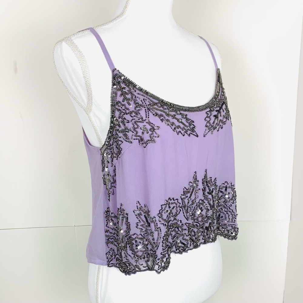 Angie Lavender Beaded Camisole Tank Top Urban Outfitters Y2K